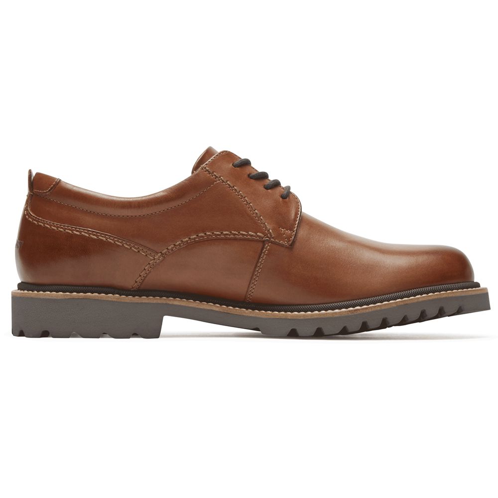 Rockport Men's Marshall Plain Toe Oxfords - Cognac - USA (1946KTFDO)